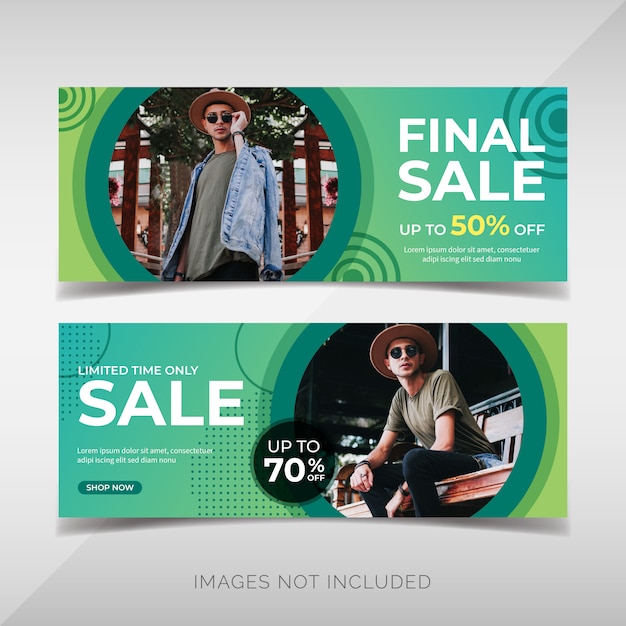 Vector fashion sale banner collection