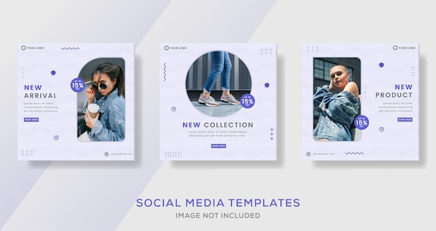 Вектор Продажа модных баннеров для социальных сетей в instagram, шаблон поста премиум-класса