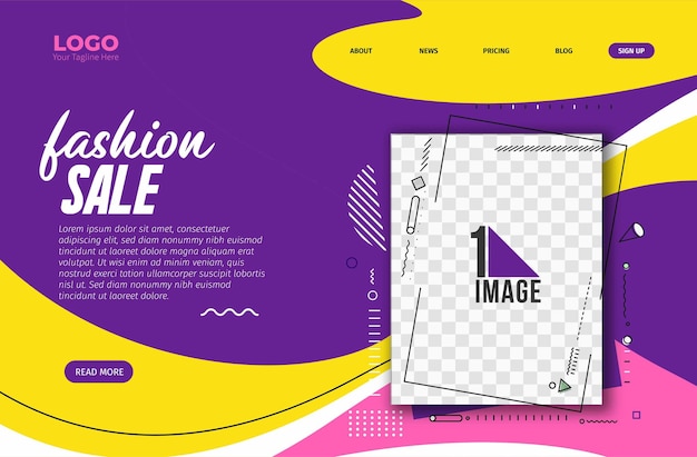 Fashion sale banner-ontwerp met ruimte voor uw foto. vector illustratie.