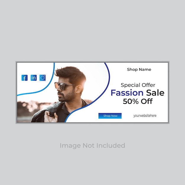 Fashion sale banner social media Facebook cover design template