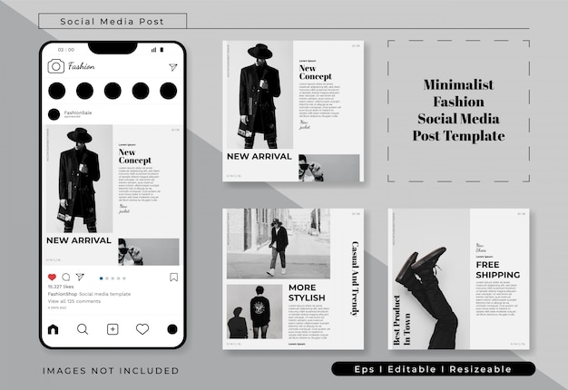 Fashion sale banner social media post template collection