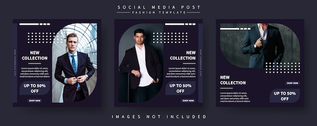 fashion sale banner social media post template collection