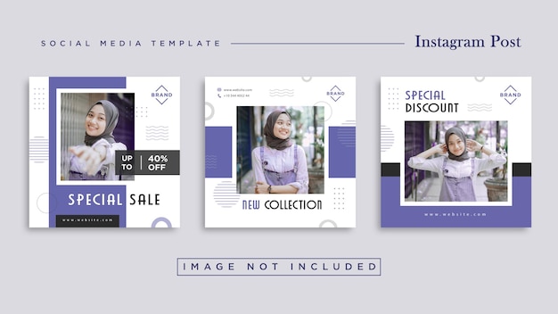 fashion sale banner social media post template collection