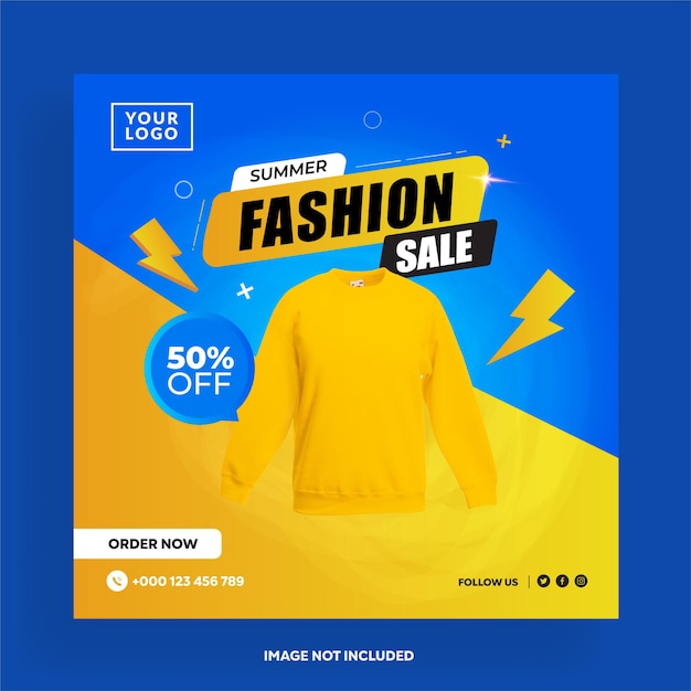 Fashion sale banner social media template