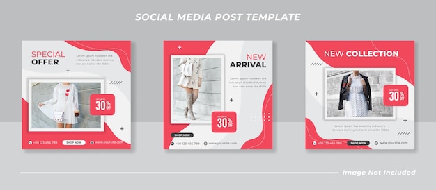 Fashion sale banner or square flyer for social media post template