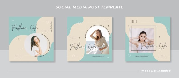 Fashion sale banner or square flyer for social media post template