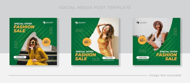 Vettore banner di vendita di moda o volantino quadrato per modello di post di social media