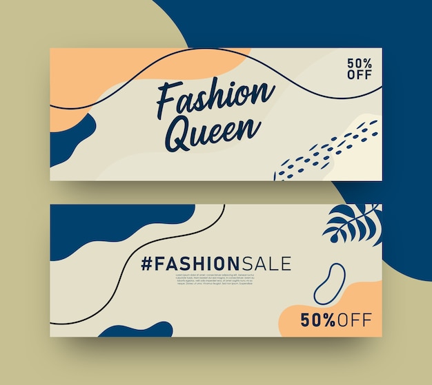 Vector fashion sale banner template design