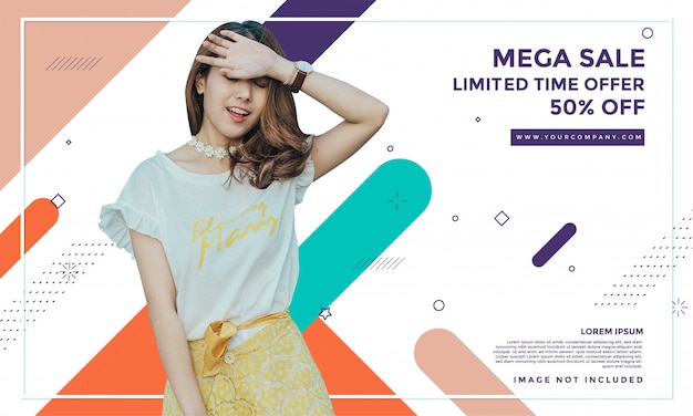 Vector fashion sale banner template design