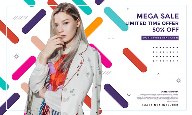 Vector fashion sale banner template design