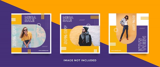 Fashion sale banner template set