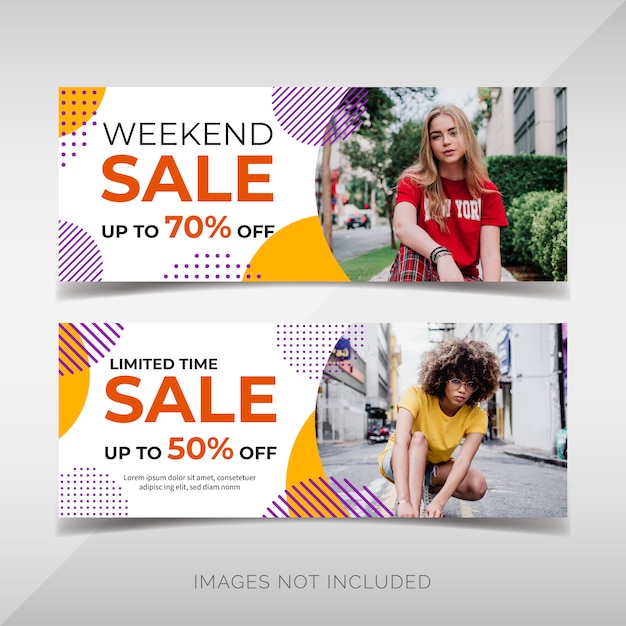 Vector fashion sale banner template