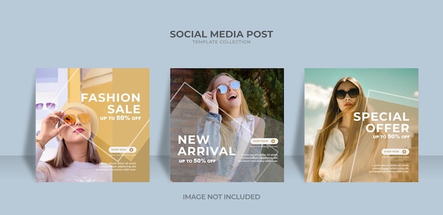 ファッションセールデザイン新着ソーシャルメディア投稿とウェブバナーデザインテンプレート