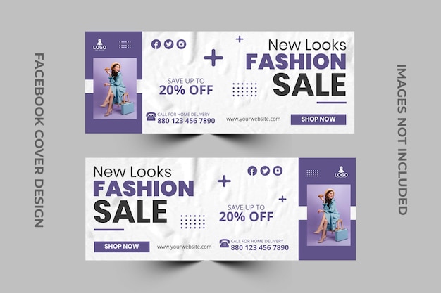 Fashion Sale Facebook Cover, banner Design Template