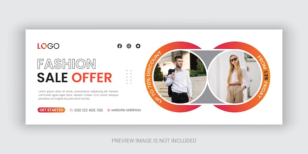 Fashion sale facebook cover banner social media post template