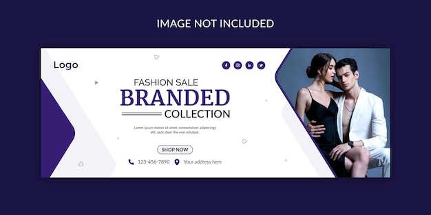 Fashion sale facebook cover banner and social media post template