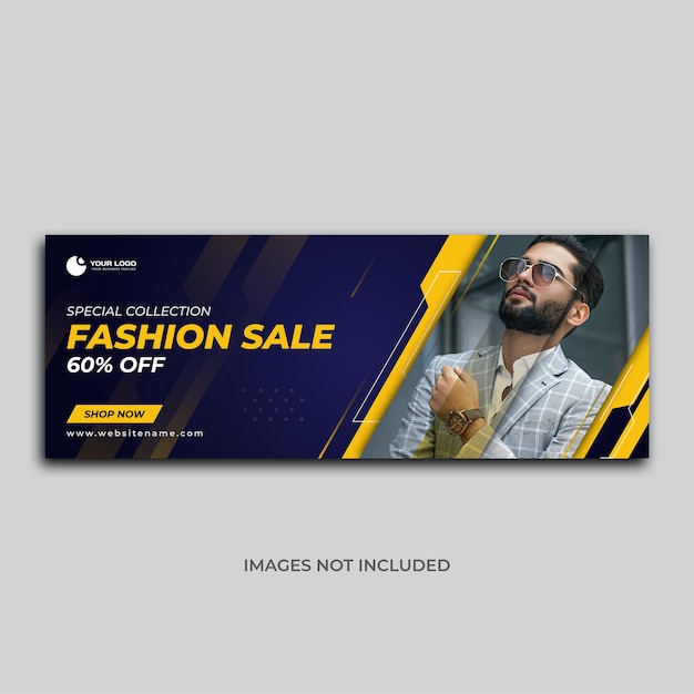 Vector fashion sale facebook cover banner template