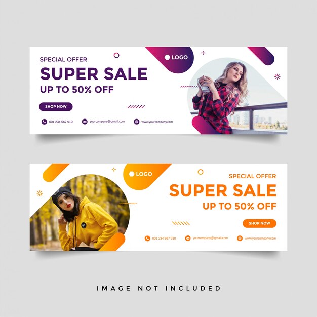 Fashion sale facebook cover banner template