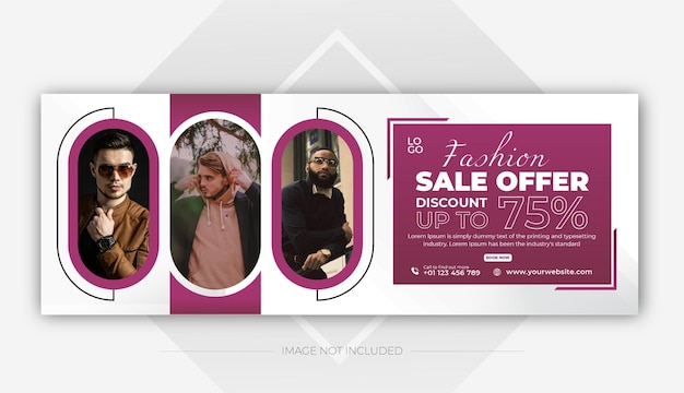 Fashion sale facebook cover design template