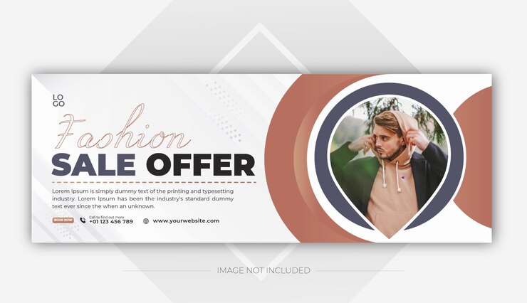 Fashion sale facebook cover design template