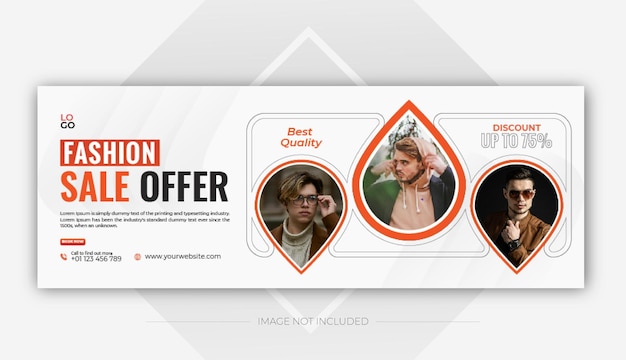 Fashion sale facebook cover design template