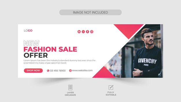 Fashion sale Facebook cover design web banner and social media cover template