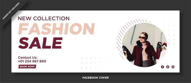 Fashion sale facebook cover  template