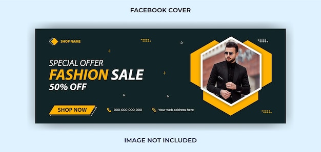 Fashion sale facebook cover web banner social media post template