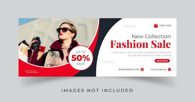 Vector fashion sale facebook cover and web banner template