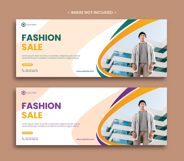 Fashion sale facebook cover and web banner template