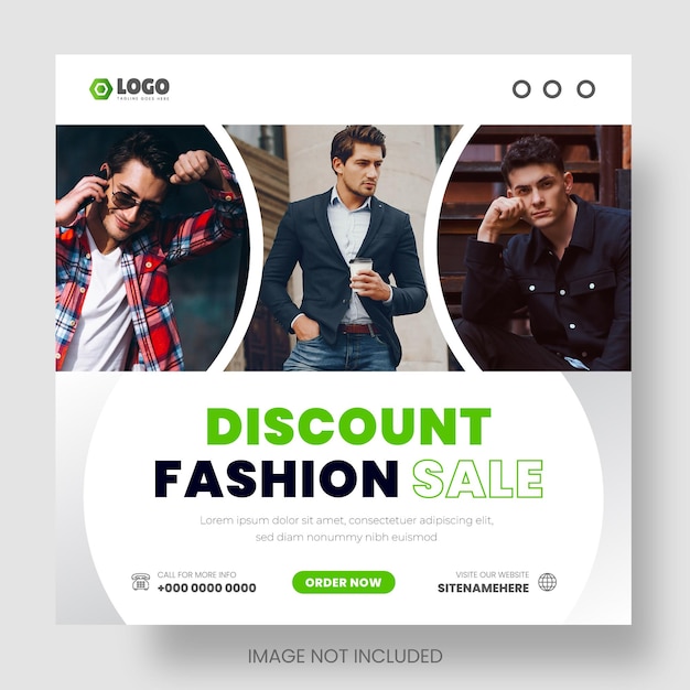 Fashion sale Facebook and Instagram social media post web banner design template