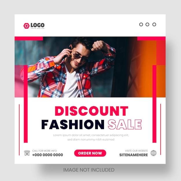 Fashion sale Facebook and Instagram social media post web banner design template