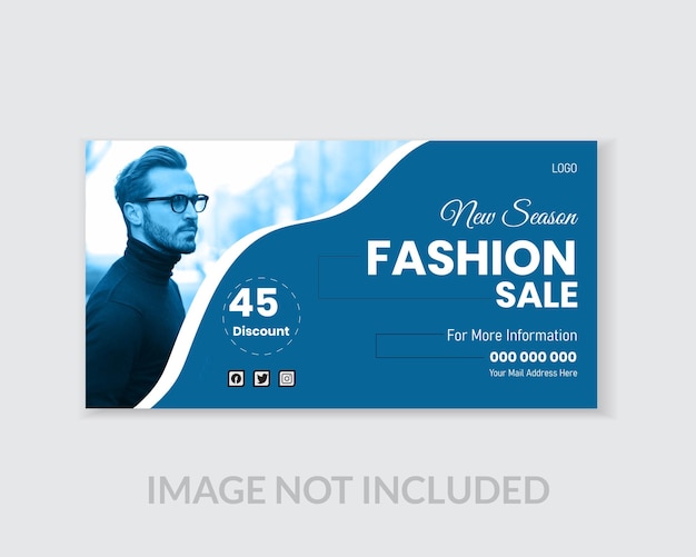 Vector fashion sale facebook social media banner template design