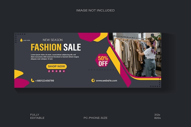 fashion sale facebook social media template