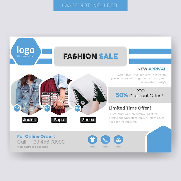 Vector fashion sale horizontal banner