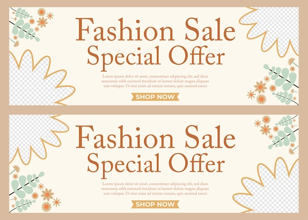 Modello di banner di offerta speciale orizzontale di vendita di moda