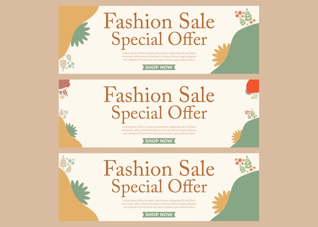 fashion sale horizontal special offer banner template