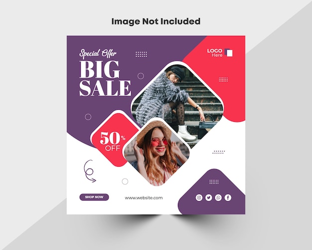 Vector fashion sale instagram ads banner