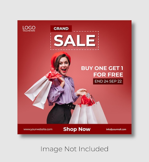 Vector fashion sale instagram post and social media ad banners
