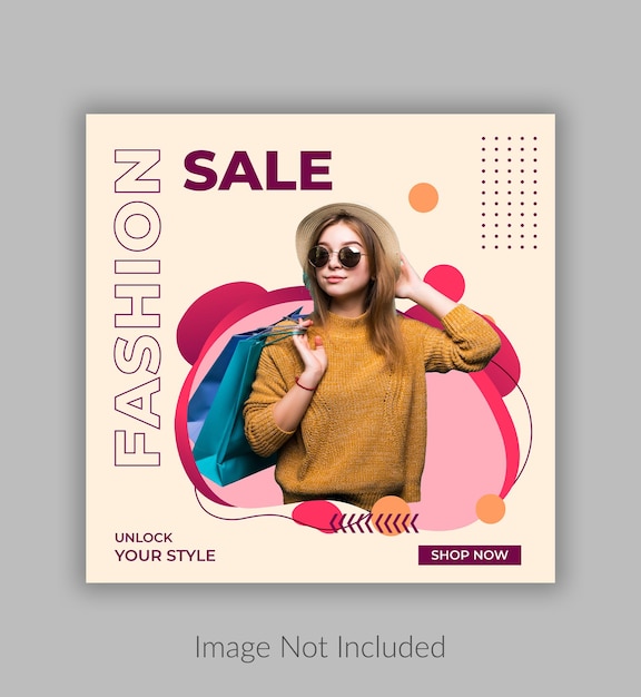 Vector fashion sale instagram post and social media ad banners