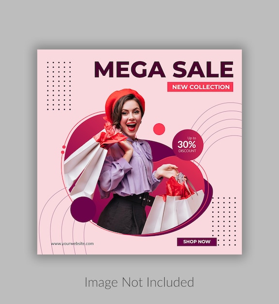 Vector fashion sale instagram post and social media ad banners