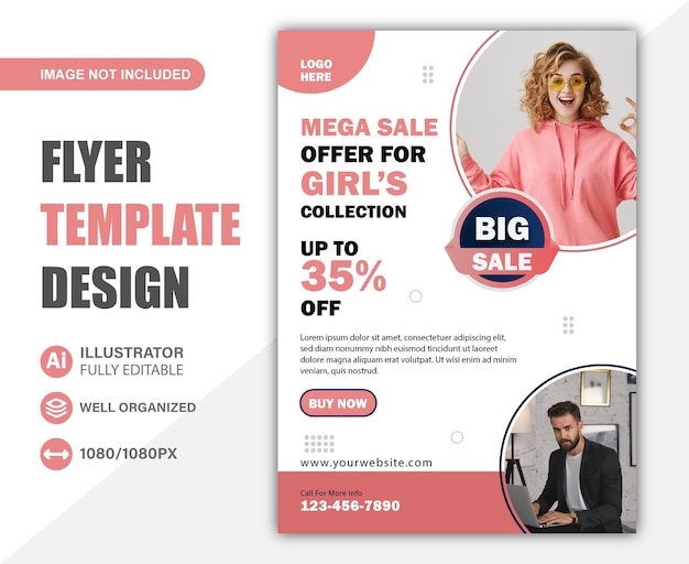 Fashion sale instagram post and social media banner design template