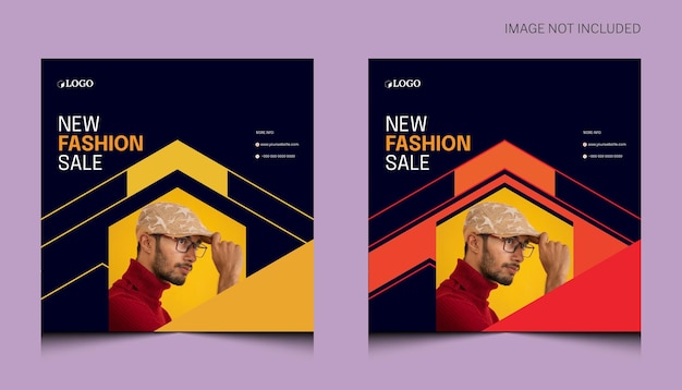 Vector fashion sale instagram post and social media banner design template