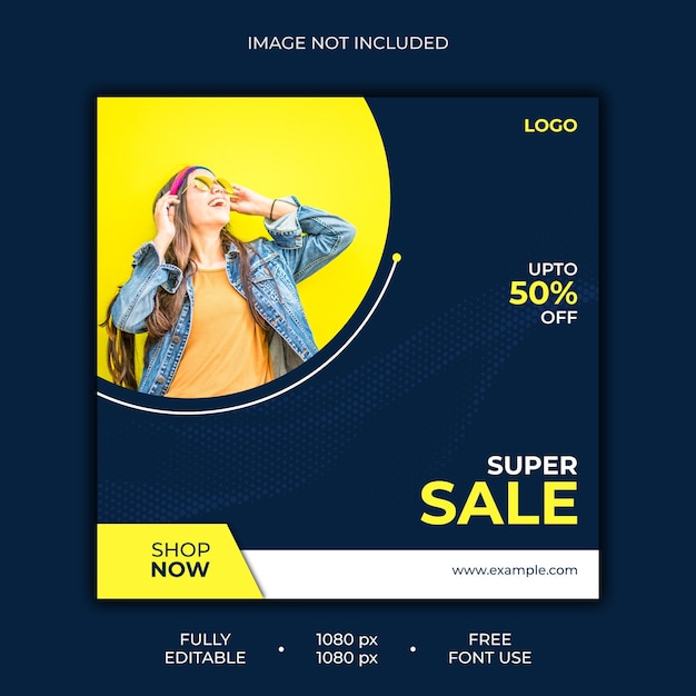 Fashion sale instagram post and social media banner design template


