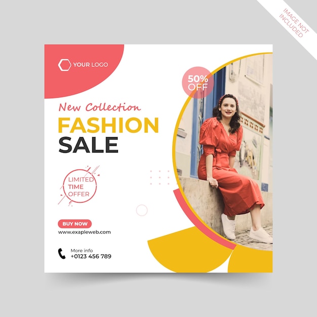 Fashion sale instagram post and social media banner post template