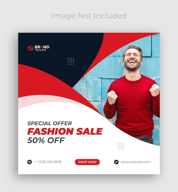 Fashion sale Instagram post and social media banner template