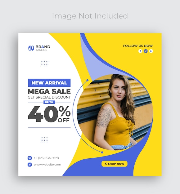 Fashion sale Instagram post and social media banner template