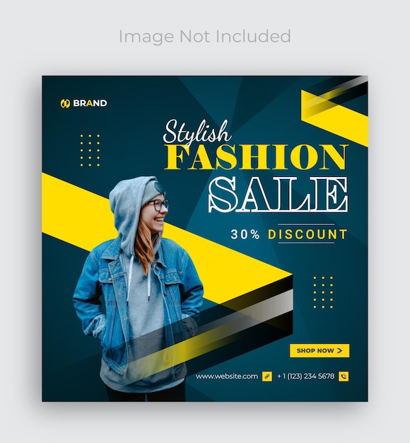 Fashion sale instagram post and social media banner template