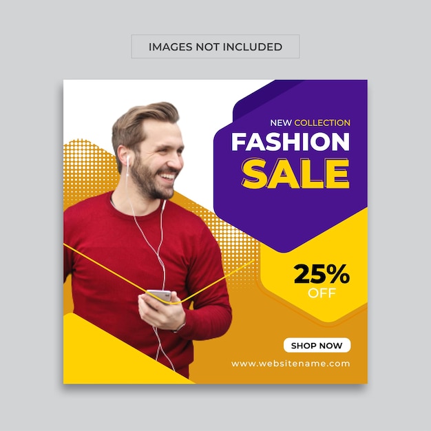 Fashion sale instagram post and social media banner template