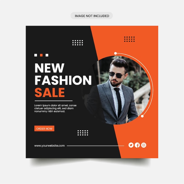 Fashion sale instagram post and social media banner template